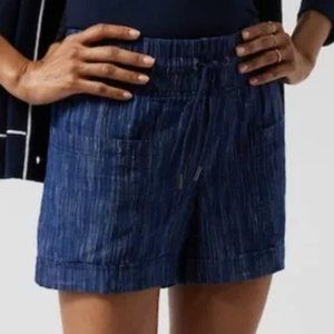 Athleta Cabo Linen Textured 4" Sorts Dress Blue Sz 2